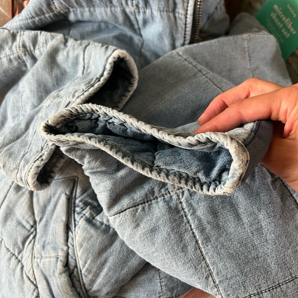 Free People Light Blue Quilted Denim Jacket - Picture 6 of 6